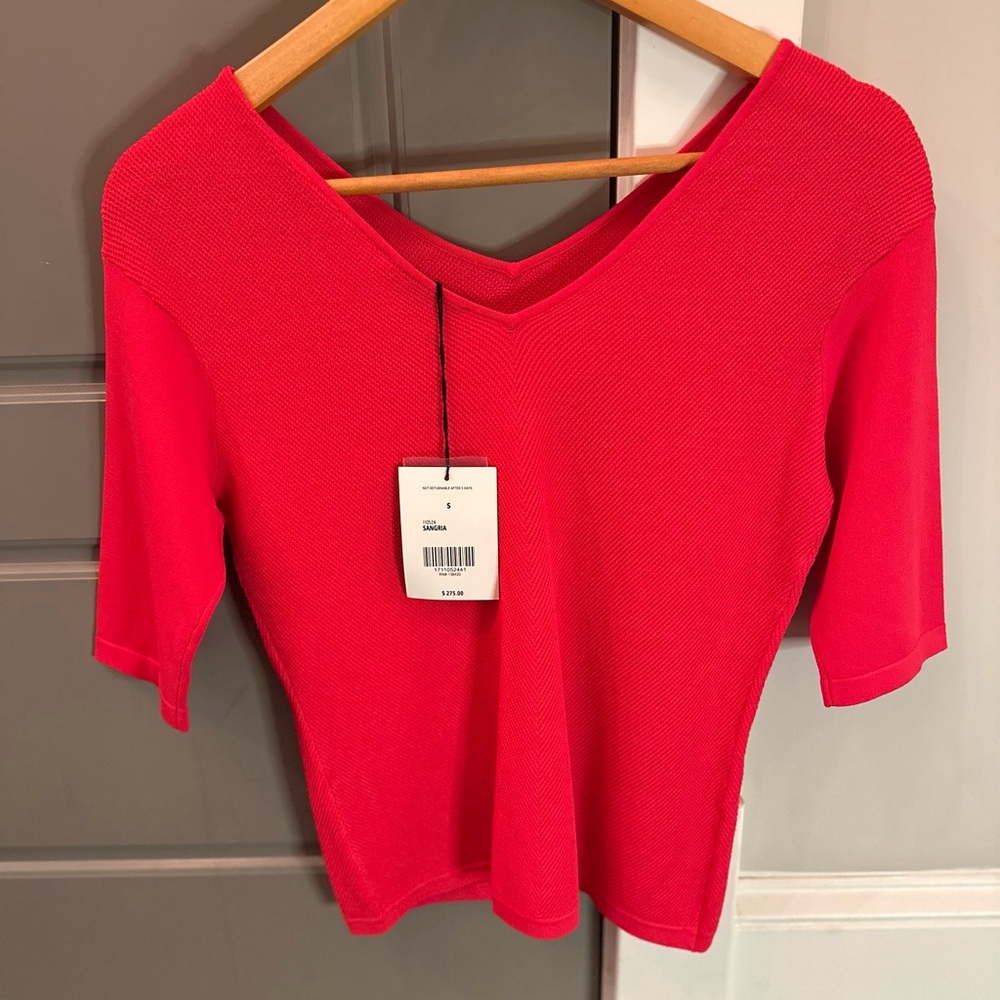 Carlisle — Women's Red V-Neck Blouse / Top